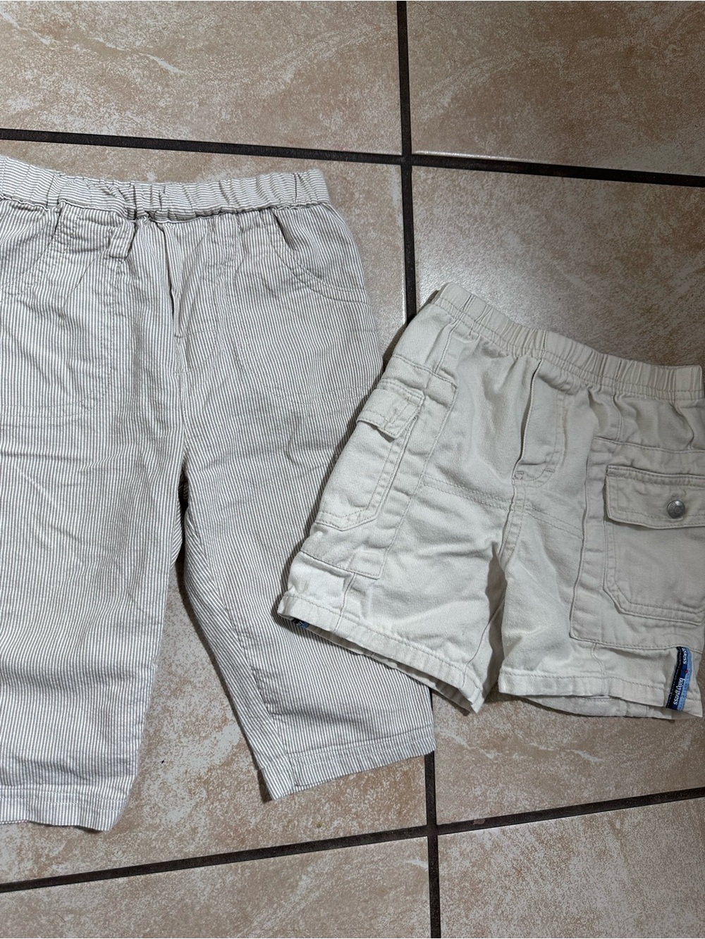 Y2K Kids Beige Casual Shorts and Pants Set 100% Cotton